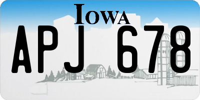 IA license plate APJ678