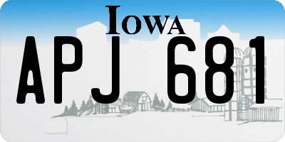 IA license plate APJ681