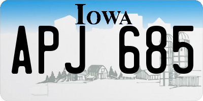 IA license plate APJ685