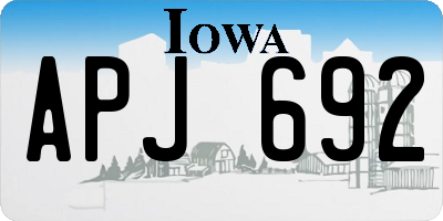 IA license plate APJ692