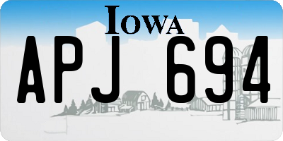 IA license plate APJ694