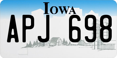 IA license plate APJ698