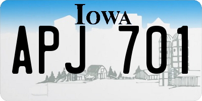 IA license plate APJ701