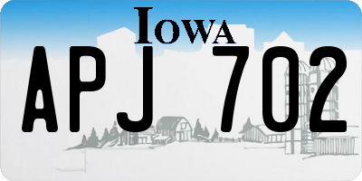 IA license plate APJ702