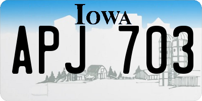IA license plate APJ703