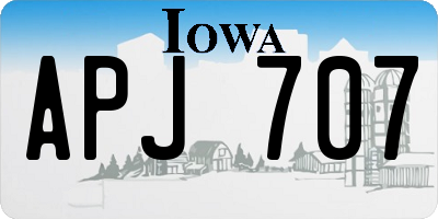 IA license plate APJ707
