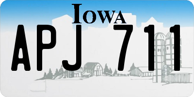 IA license plate APJ711