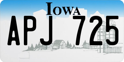 IA license plate APJ725