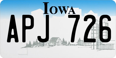 IA license plate APJ726