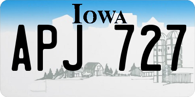 IA license plate APJ727