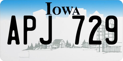 IA license plate APJ729
