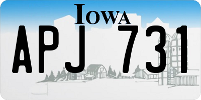IA license plate APJ731