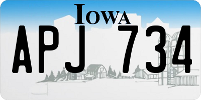 IA license plate APJ734
