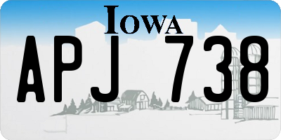 IA license plate APJ738