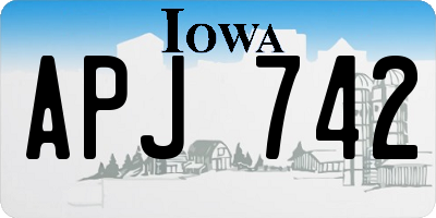IA license plate APJ742