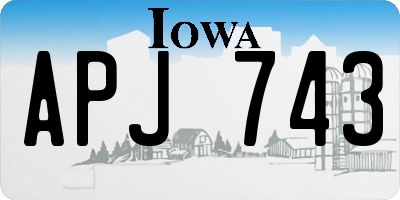 IA license plate APJ743