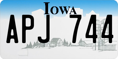 IA license plate APJ744
