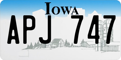 IA license plate APJ747