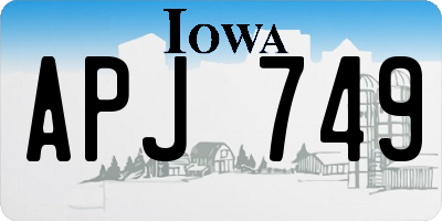 IA license plate APJ749