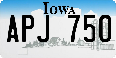 IA license plate APJ750