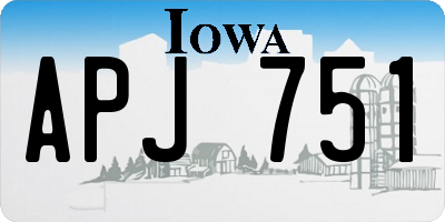IA license plate APJ751