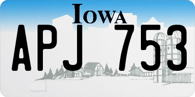 IA license plate APJ753