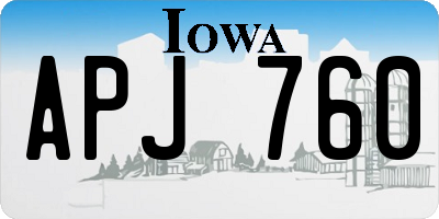 IA license plate APJ760
