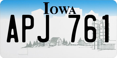 IA license plate APJ761