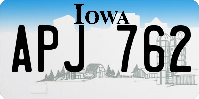 IA license plate APJ762