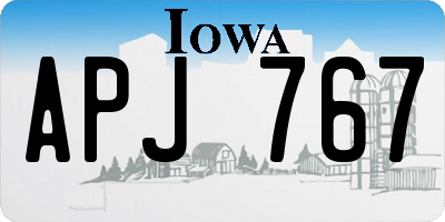 IA license plate APJ767