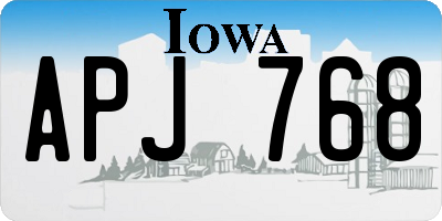 IA license plate APJ768