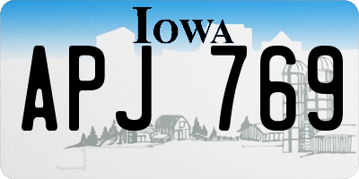 IA license plate APJ769