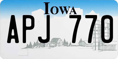 IA license plate APJ770