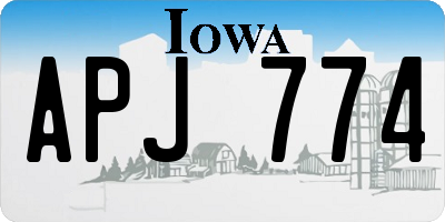 IA license plate APJ774