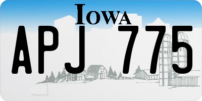 IA license plate APJ775