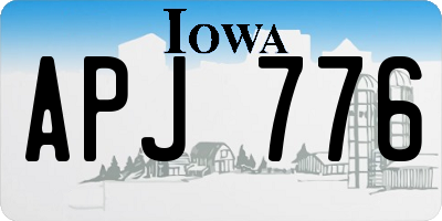 IA license plate APJ776