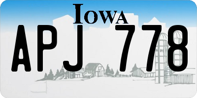 IA license plate APJ778