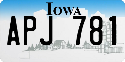 IA license plate APJ781