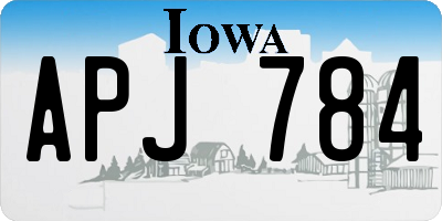 IA license plate APJ784