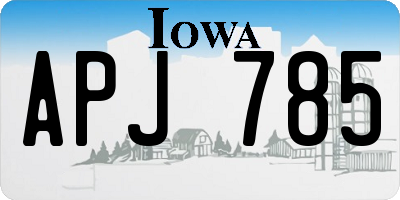 IA license plate APJ785