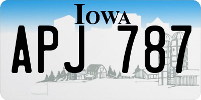 IA license plate APJ787