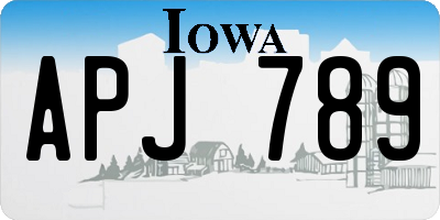 IA license plate APJ789