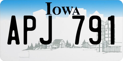 IA license plate APJ791