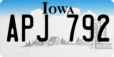 IA license plate APJ792