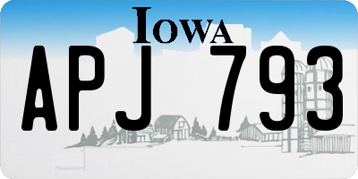 IA license plate APJ793