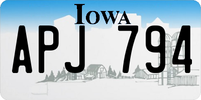 IA license plate APJ794