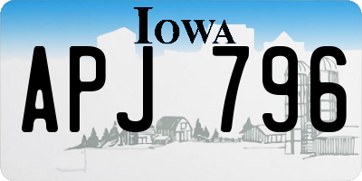 IA license plate APJ796