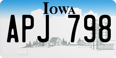 IA license plate APJ798