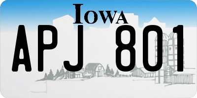 IA license plate APJ801