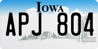IA license plate APJ804